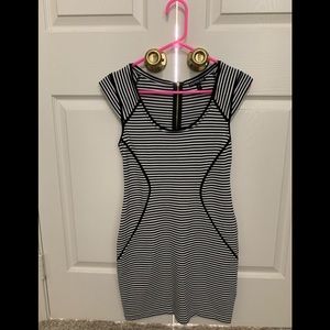 Black& white shirt sleeve dress